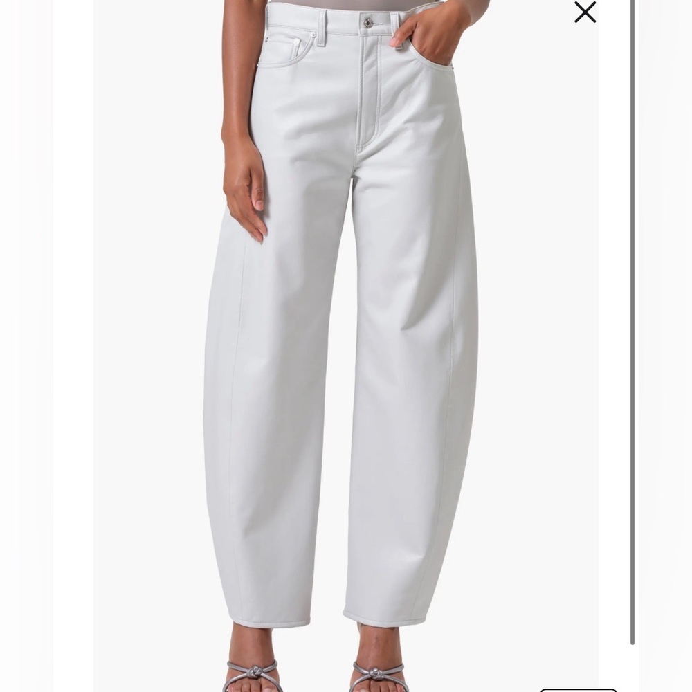 AGOLDE Luna Pieced High Waist Barrel Leg Leather Blend Pants Size 27